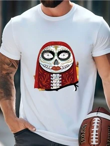 Mens Nightmare Before Christmas Sugar Skulls Print 11x17 Movie Style Poster T-Shirt - 白色 - 查看 2
