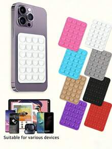 1pc 24pcs Silicone Single-Sided Suction Cup With Adhesive Backing, Multi-Function Phone Suction Cup, Can Be Attached To Wall, Desk, Glass, Serving As Phone Stand, Tablet Holder, Suitable For Car, Leisure, Office - Multicolor - View 1