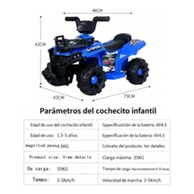Tohifer Vehículo Eléctrico Batería Recargable Azul - Azul - Ver 5