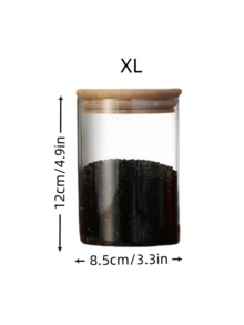 1pc/6pcs Set High Borosilicate Heat-Resistant Glass Airtight Jars, Transparent Round Glass Food Storage Canisters With Lids For Kitchen, Snacks, Dry Goods - Transparent - View 18
