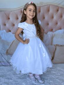 Young Girls Dresses - 白色 - 查看 2