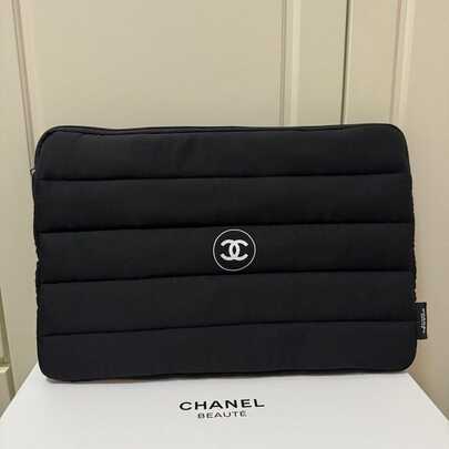 CHANEL Materiel Slim Protective Sleeve , Quilted Black Case For Everyday Commute & Travel