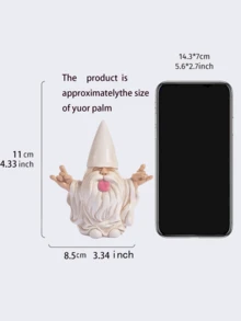 1件白色迷你景观装饰斗篷花园小矮人户外雕像树脂摆件