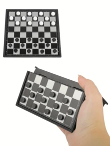 1套磁性国际象棋/飞行国际象棋游戏，小巧可折叠棋盘游戏 - 适合旅行、与亲朋好友聚会、休闲娱乐，也可作为节日礼物 - 彩色 - 查看 9