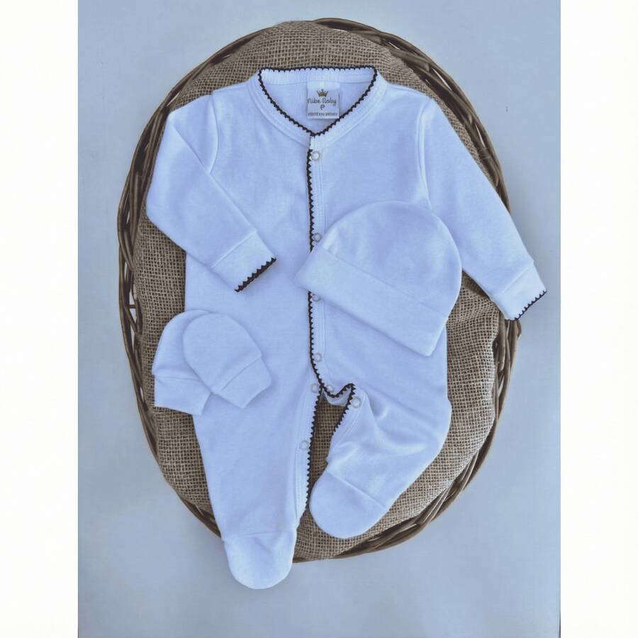 Nika Baby 3-Piece Maternity Kit In Cotton Suedine - 藏蓝色 - 查看 1