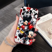 Disney What Mickey Mouse Patterned Phone Case With Hearts And Balloons Design Elements Compatible With IPhone 17, 16, 15, 14, 13, 12, And 11 Pro Models Made Of TPU With Shockproof Protection A Perfect Gift For Loved Ones And Special Occasions - 酒紅色 - 查看 2