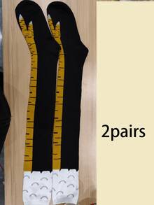6pcs/3pcs Chicken Claw Pattern Over-The-Knee Socks, Fun & Comfortable, Women's Long Socks, Novelty Party Socks, Christmas Socks, Funny Socks, Suitable For Outdoor Sports, Camping With Friends And Family, Holidays And Gifts (2/4/6 Pairs) - Multicolor - View 11