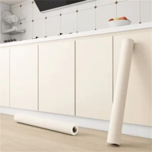 1卷哑光自粘乙烯基壁纸，防水防油，自粘台面及家具衬垫，适用于翻新和改色，不粘手，可移除哑光质感，自粘壁纸，艺术墙面装饰，家居装饰，墙面装饰，房屋装饰 - 米色 - 查看 2