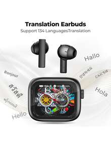 Audífonos HTC NE40 con Estuche de Pantalla Táctil HD, Traductor con IA y Cancelación de Ruido – Control de Audio Inteligente en tu Mano - Multicolor - Ver 2