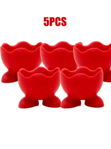 Bộ 5 cốc đựng trứng bằng silicon, thích hợp cho trứng luộc lòng đào/luộc chín - Bao bì nhiều màu sắc, có đế, có thể đặt từng quả trứng riêng lẻ - An toàn với máy rửa chén, dễ dàng vệ sinh - Dụng cụ nhà bếp cho bữa sáng, bữa trưa, bữa ăn nhẹ buổi sáng - Nhiều màu - Xem 9