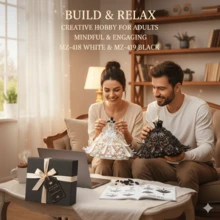 1500pcs Luxury Dress Building Blocks Set, Adult DIY White Dress & Black Swan Model Kit, Creative Hobby Desktop Decor, Anniversary Gift For Her, Home Room Decoration & Collection Display, Christmas, Halloween Party Favor - Multicolor - View 6