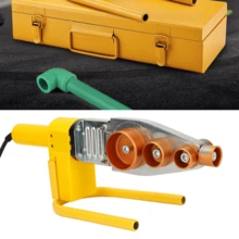 Soldadora termofusión PPR/PE 110V EE.UU., rápida y eficiente para tuberías plásticas, ideal para hogar y obras, fácil uso DIY, incluye 6 boquillas y tijera, fabricada en aleación aluminio y plástico resistente al calor, estructura estable y duradera, conexiones selladas herméticas, incl. máquina termofusión amarilla, cable 0.9m, 6 moldes grandes dorados, soporte amarillo, cuchilla, caja amarilla, 4 tornillos hexagonales y llave. - Tipo de Enchufe B USA (110-127V) - Ver 1