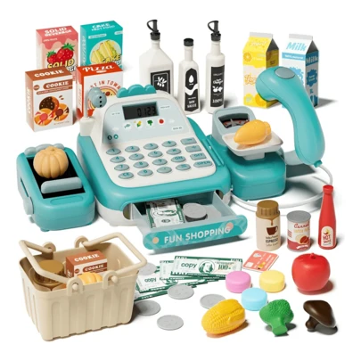 Caja Registradora Juguete De Infantil Juego Para Niñas Niño Turquesa