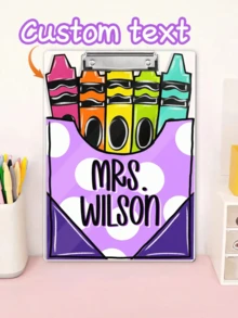 Quadro branco personalizado para professores (1-2 unidades), com nome do professor, material escolar e decoração de sala de aula para as festas de fim de ano, disponível em 3 tamanhos, presente ideal para professores iniciantes e veteranos, alunos e pais, especialmente indicado para o período de volta às aulas. - Multicolorido - Ver 9