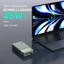 Juovi 移动电源便携式充电器，20000mAh 45W PD3.0 0c 4.0 快速充电电池组带 LED 显示屏，2 个 USB-C，2 个 USB-A 适用于 15 号手机，黑色适合夏季假期户外旅行/露营和应急备用移动电源，适合送给家人、朋友、生日的礼物 - 綠色 - 查看 7