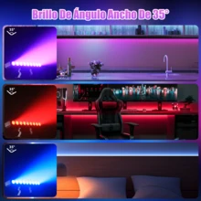 Tira de luz de escenario RGBW de 60 W y 9 LED, luz de pared, luz de pared para fiesta de bar de DJ, con control remoto, luz estroboscópica activada por sonido/DMX512, adecuada para fiestas, Navidad, iglesias, discotecas, bodas, bares, conciertos y otras ocasiones. - Tipo de Enchufe A USA (110-127V) - Ver 6