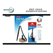 Bolígrafo de Escritorio Premium con Base Fija Antideslizante y Dije Decorativo, Diseño Moderno, Elegante y Ergonómico, Escritura Suave, Fluida y Precisa para Uso Diario, Ideal para Oficina, Hogar, Recepción o Estudio, Disponible en Sofisticado Color Negro y Azul - Negro - Ver 6