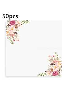 10/20/50pcs Pink Peony Tent Cards, Floral Table Seating Place Cards, Buffet Food Labels, Name Guide Cards, Folding Number Seat Assignment Tags, Suitable For Baby Shower, Wedding, Party, Banquet - Multicolor - View 19