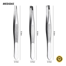 Kit Com 3 Pinças em Aço Inoxidável Para Design de Sobrancelhas Remoção de Pelos 3 Peças Pontas Diferentes - Prata - Visão 5