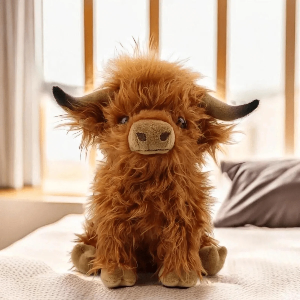10.5 Inch Fluffy Highland Cow Stuffed Animal, Super Soft Plush Toy, Adorable Realistic Figure, Cuddly Friend For Boys Girls Gift - màu nâu - Xem 1