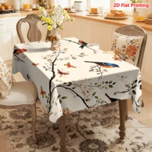 1/20 khăn trải bàn, họa tiết chim và hoa nhiều màu sắc, chủ đề mùa xuân, chất liệu polyester, dệt máy, thích hợp cho dã ngoại, cắm trại, đám cưới, sinh nhật, tiệc buffet, trang trí nhà cửa. - Nhiều màu - Xem 13