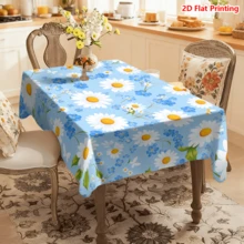 1/20 piezas Mantel con estampado de margaritas y flores azules, estilo primaveral, adecuado para picnic, camping, boda, cumpleaños, decoración de bufé y decoración del hogar - Multicolor - Ver 12