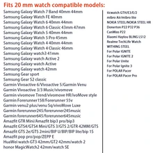 Correa de reloj trenzada de 20mm compatible con Samsung Galaxy Watch 7/6/5 Active 2 Watch 3 41mm, Garmin Venu 3S, Forerunner 245, Vivoactive 3/6 - 20mm - Ver 7