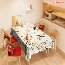 1/20 khăn trải bàn, họa tiết chim và hoa nhiều màu sắc, chủ đề mùa xuân, chất liệu polyester, dệt máy, thích hợp cho dã ngoại, cắm trại, đám cưới, sinh nhật, tiệc buffet, trang trí nhà cửa. - Nhiều màu - Xem 5