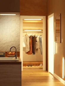 1 قطعة ضوء خزانة بمستشعر حركة قابل للشحن عبر USB، ضوء ليلي لغرفة النوم، ضوء دافئ/أبيض، مصباح ليلي قابل للشحن لاسلكي عبر USB، ضوء خزانة داخلي، ضوء خزانة لاصق مغناطيسي، مناسب للمطبخ والخزانة والسلالم - متعدد الألوان - مشاهدة 7