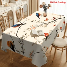 1/20 khăn trải bàn, họa tiết chim và hoa nhiều màu sắc, chủ đề mùa xuân, chất liệu polyester, dệt máy, thích hợp cho dã ngoại, cắm trại, đám cưới, sinh nhật, tiệc buffet, trang trí nhà cửa. - Nhiều màu - Xem 15