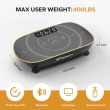 MERACH Vibration Plate Exercise Machine, Curved Vibration Plate For Lymphatic Drainage Weight Loss, Vibrating Plate With Real-Time Calorie Tracking On LED Display, Workout Equipment For Home Women Men - US B Type Plug(110-127V) - View 10