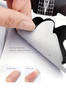 SAUA 100 miếng móng giả vuông màu đen, thích hợp cho móng giả acrylic UV hình chữ C, bộ dụng cụ dán hướng dẫn nối móng, dụng cụ làm móng, dụng cụ làm móng, dụng cụ làm móng cho mùa tựu trường, nghệ thuật làm móng, dụng cụ làm móng, móng giả dán. - Nhiều màu - Xem 3