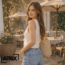 ATRIX Sleeveless Blouse With Front Tie, Loose Fit, Lightweight And Cool Fabric, Candy Colors, Summer 26 - Trắng - Xem 2