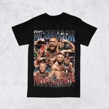 Vintage 90s Conor McGregor Tee Shirt  MMA Homage Retro Classic Graphic Tee Bootleg Bestseller Unisex Sport Sweatshirt - 黑色 - 查看 1