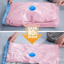 1/5/6 Peças Sacos de Armazenamento a Vácuo Super Grandes, Sacos Claros de Alta Qualidade para Itens Essenciais de Viagem, Roupas, Roupa de Cama, Cobertores, Conjunto de Sacos de Compressão com Bomba de Vácuo Manual, Sem Necessidade de Eletricidade - Especificações múltiplas - Visão 5