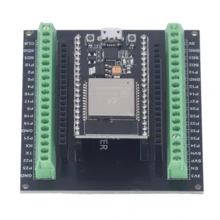 Placa expansión ESP32, compatible NodeMCU-32S Lua 38Pin GPIO. Diseño doble capa, buen contacto y señal estable. Funciones avanzadas: conmutador antenas, convertidor RF, amplificadores, filtros y gestión energía. Soporta modos AP, STA y coexistencia. Segura y confiable, adaptable a diversas aplicaciones. Ideal para duplicar pines GPIO. Componentes de calidad, perfecta para proyectos inteligentes. Tamaño: 77x63mm. Material: FR4. - Negro - Ver 4