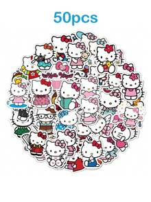 SANRIO 50/120张三丽鸥官方授权贴纸，可爱图案，高品质防水，、、、、系列PVC贴纸，办公标记标签，行李箱、电脑、手机、马克杯、水瓶、桌面装饰，DIY自粘贴纸，生日圣诞礼物，送给家人 - 彩色 - 查看 12