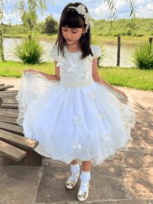 Young Girls Dresses - 米色 - 查看 2