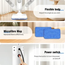 LIPETY 2-In-1 Vacuum Steam Mop, Electric Portable Cleaner With Spray Function, High-Temp Disinfection For Home Floors - UK Plug(220-240V) - View 7
