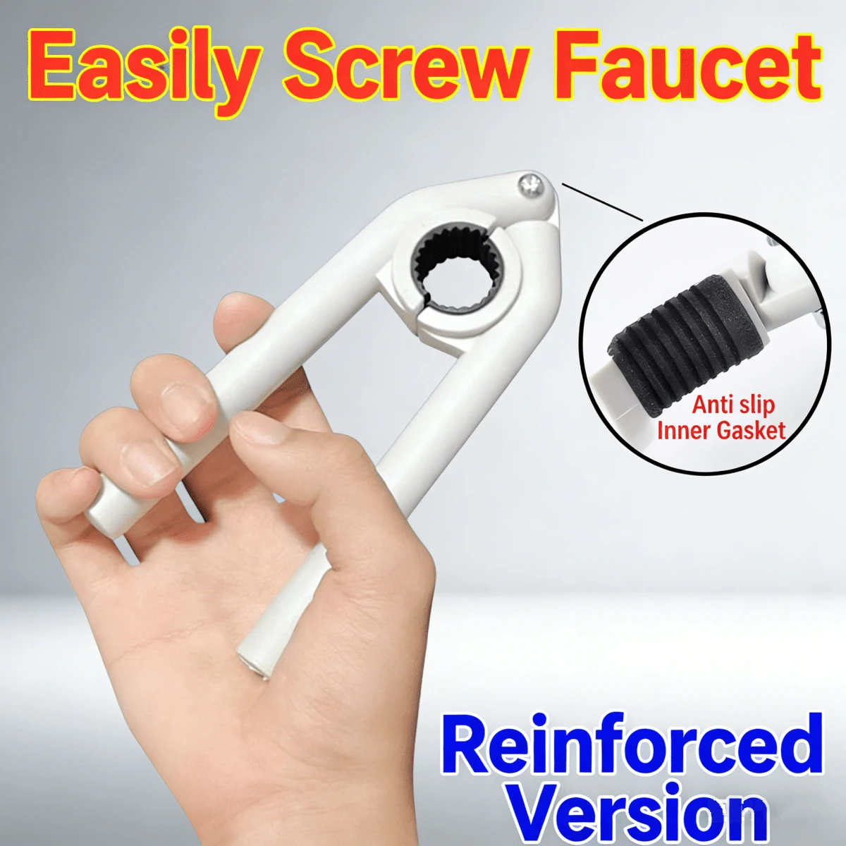 Anti-Slip Rubber Grip Faucet Wrench, Multi-Functional Plumbing Tool For Home Use, Easy To Turn Faucet/Pipe/Angle Valve/Pipe Valve, Convenient Household Repair Assistant