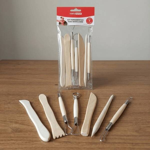 Kit Estecas Para Esculpir Velas Aromáticas Saboaria Artesanal 7 Peças Madeira