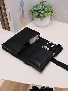 1pc PU Leather Multi-Compartment Organizer-Portable Tech School Accessories Case For Cables,Chargers,Pens-Durable Travel Storage - Multicolor - View 4