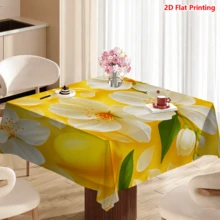 1/20 chiếc khăn trải bàn bằng polyester họa tiết hoa chanh màu vàng chủ đề mùa xuân, dệt thủ công, thích hợp cho dã ngoại, cắm trại, đám cưới, sinh nhật, nhà hàng tiệc buffet và trang trí nhà cửa. - Nhiều màu - Xem 8