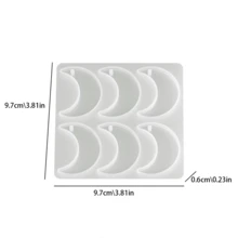 1个星月吊坠耳环硅胶树脂模具，用于DIY环氧树脂吊坠耳环 - 白色 - 查看 12