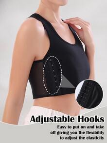 2pcs Side Button Closure Wireless Bras For Women, Prevent Bulge, Minimize Chest, Suitable For Sports & Daily Wear - Multicolor - View 5