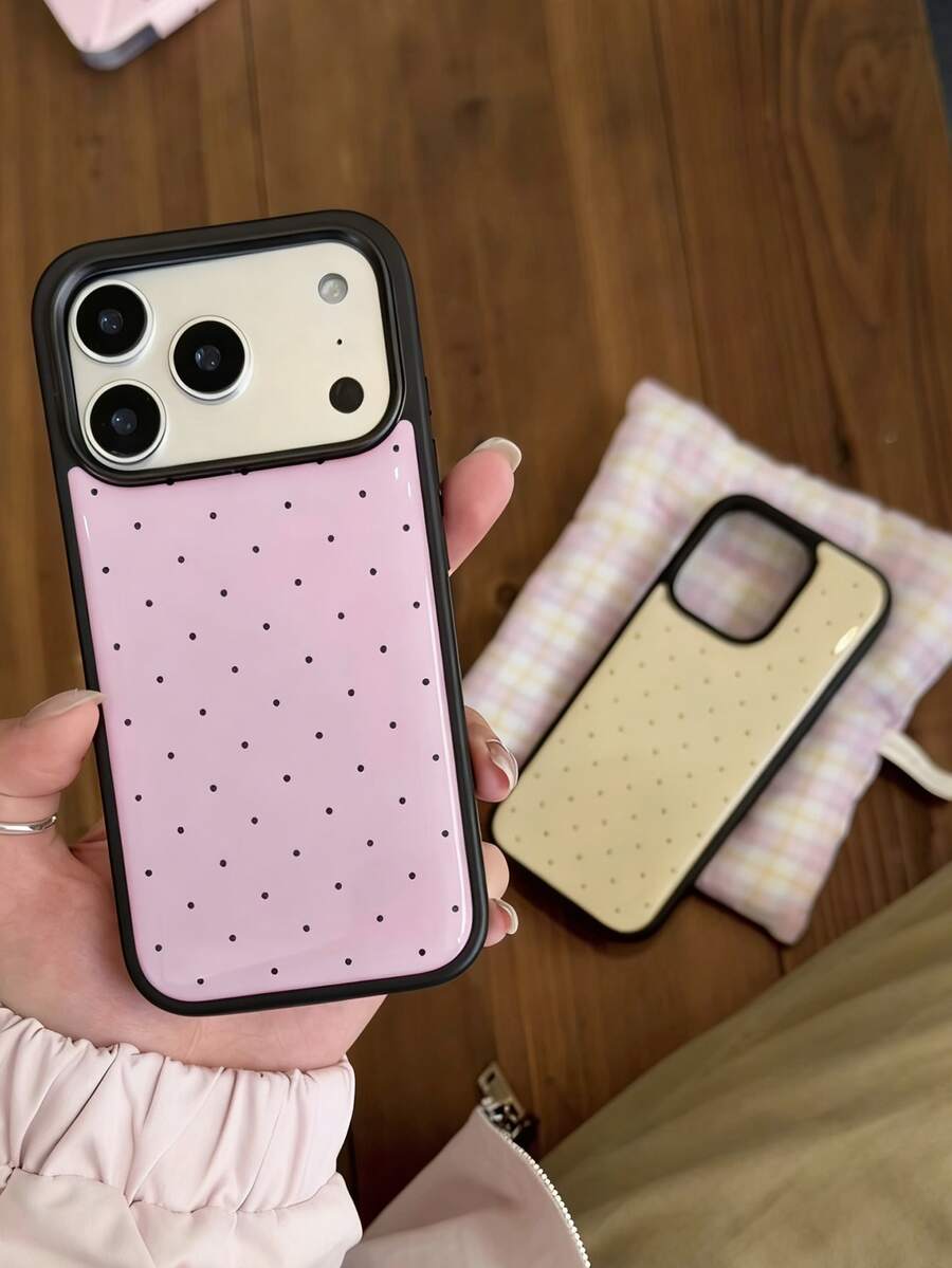 时尚可爱简约波点亮面手机壳，兼容 17 Pro Max、17 Pro、17、16 Pro Max、16 Pro、16、16、15 Pro Max、15 Pro、15、14 Pro Max、14 Pro、13、12 Pro Max、11，创意黑色边框软壳防震后盖