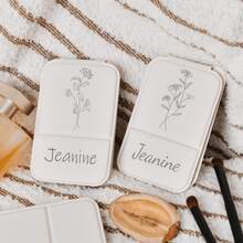 1Pc Custom Personalized Bridesmaid Makeup Mirror, Pocket Foldable Mirror,PU Leather Compact Mirror,Birth Flower Mirror,Bridesmaid Gifts, Bachelorette Party Favors,Travel Necessities, Ideal Gift For Women,Girlfriend,Mom,Friends,Daughter,Ideal For Christmas,Anniversary, Birthdays, Mother's Day,Valentine's Day, Bridal Showers,Weddings,New Year - Multi-color - Thickened Lenses - View 5