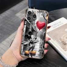 Disney What Mickey Mouse Patterned Phone Case With A Heart Balloon Design What Compatible With IPhone 17 16 15 14 13 12 11 Pro Models With Shockproof Protection It's An Ideal Gift For Family Friends Birthdays Spring Festival Holidays Boyfriends Girlfriends And Valentine's Day - White - View 7