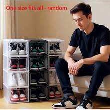 透明带盖鞋盒 - 可堆叠鞋盒，专业级磁吸门鞋架，防尘鞋架，男女运动鞋收纳架，前开式大容量塑料运动鞋收纳架，适用于厨房、浴室、卧室、客厅和办公室，家用收纳盒，开放式收纳的理想之选