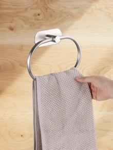 1 pieza Toallero de acero inoxidable con bisagra - No se requiere perforación, montado en la pared para baño y cocina, diseño cuadrado ahorrativo de espacio apto para autocaravanas, azulejos, madera, vidrio o superficies metálicas. Portatoallas de estilo moderno, duradero y fácil de instalar. - Multicolor - Ver 11